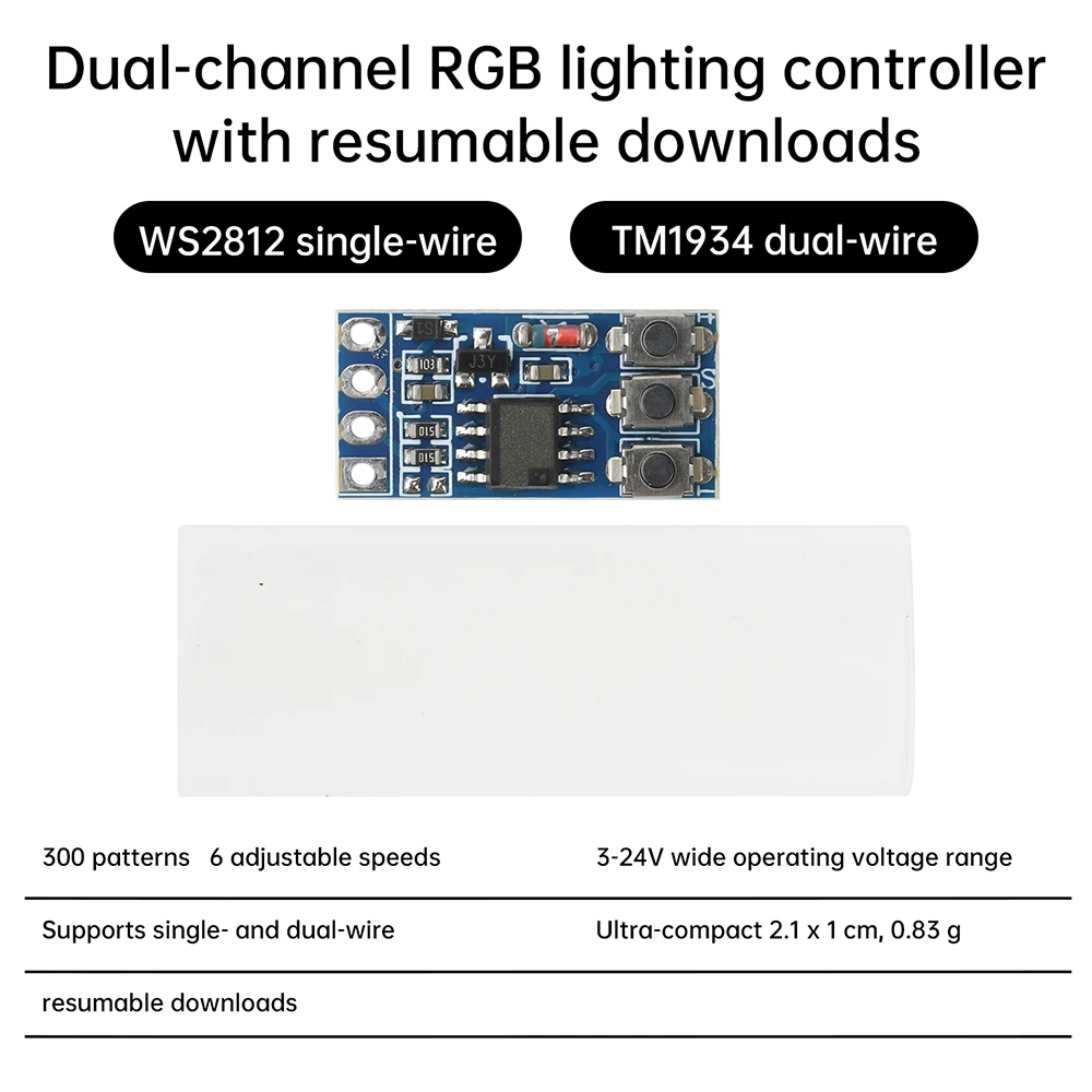 DC5-24V DC3-5V WS2812 5 모드 판타지 컬러 라이트 컨트롤러 보드 3 채널 RGB 라이트 스트립 컨트롤러