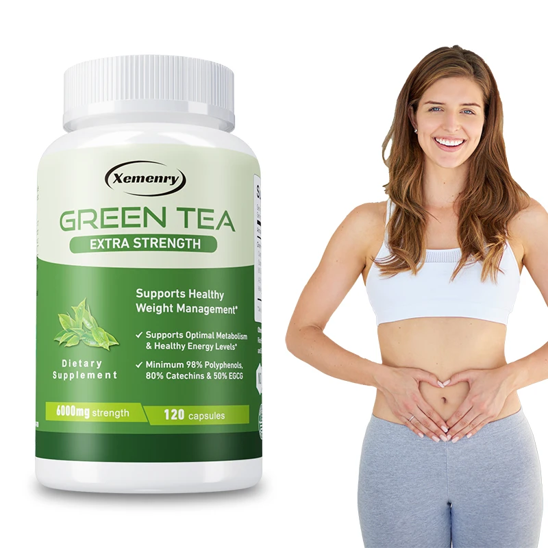 Green Tea Capsules - Boosts Metabolism, Belly Fat Burner, Appetite Suppressant, Weight Management, Plant Based for Digestion