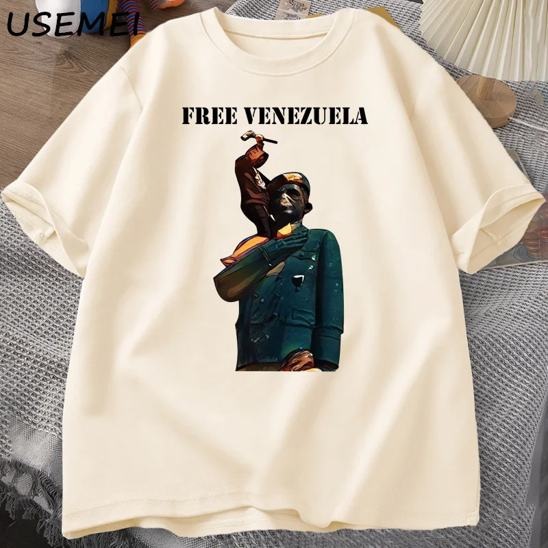 فنزويلا 2024 تي شيرت الرجال النساء القطن التي شيرت عادية كم قصير مطبوعة تي شيرت الشارع الشهير الجرافيك تيز ملابس رجالي