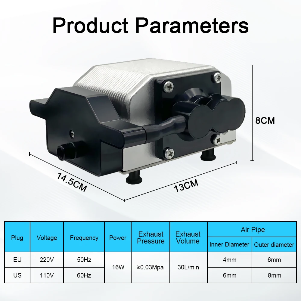 LASER TREE Air Assist Pump 30L/Min Air Compressor Adjustable Speed Low Noise for CNC Laser Engraving Machine Wood Working Tools