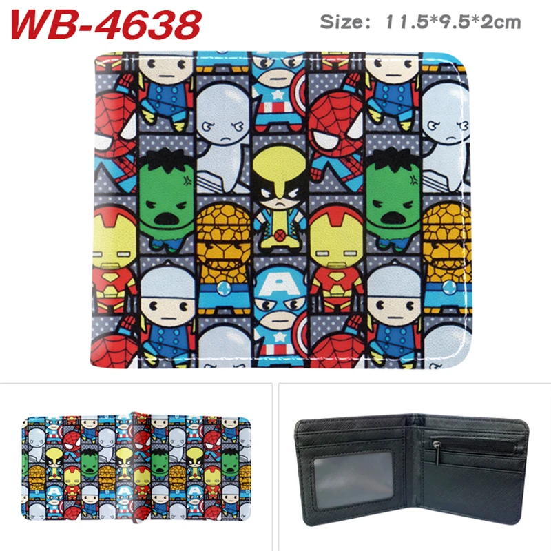 Miniso Marvel Comics The Avengers Wallet Spiderman Captain America Hulk Deadpool Purse with Coin Pocket