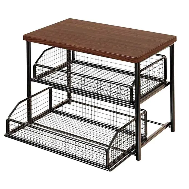 

ABDJ-Kitchen Storage Rack Standing Shelf With Drawer For Fruits Vegetables Microwave Oven Pots Dishes Spices Organizer