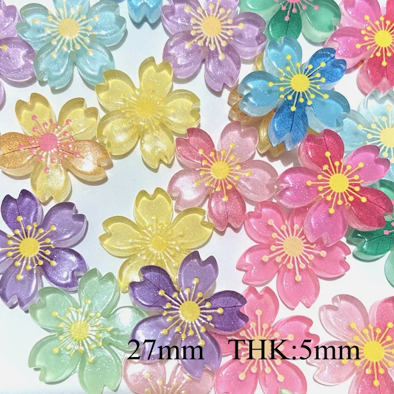 

30Pcs/set 3D Cherry Blossoms Figurine Miniature Flower Applique Accessory Jewelry Making Decor Home Cute Craft Phone Case Supply