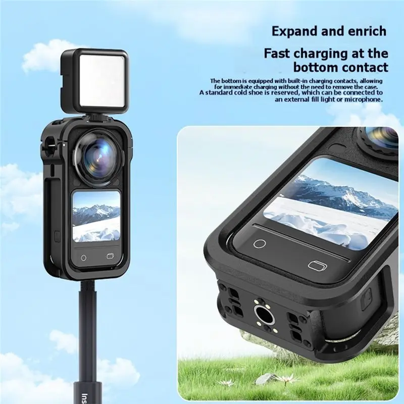 DTB7 Protective Frame Kit for X6 Camera, Cage Design with Charging Contacts, Extended Quick Release Mounting Frame, Durable