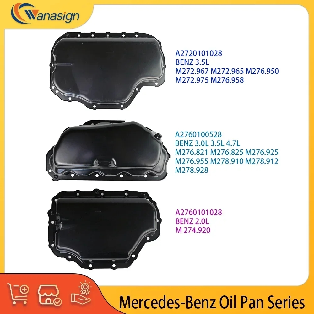 AUTO ENGINE PARTS Oil Pan Fit For Mercedes-Benz 2.0L 3.0L 3.5L 4.7L OE A2720101028 A2760100528 A2760101028