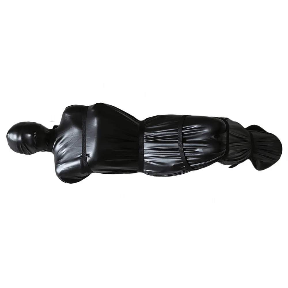 Zip Full Body Bondage Mummy Sack Sleeping Bag Erotic Costume BDSM Detachable Hood Mask Restraint Slave Sex Toys for Women Men