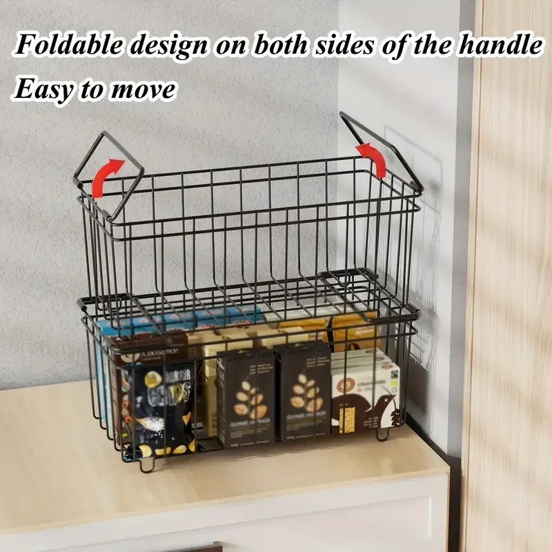 3Pcs Refrigerator and Freezer Storage Basket Kitchen Organizer Rack Refrigerators Suitable for Freezing Meat and Vegetables