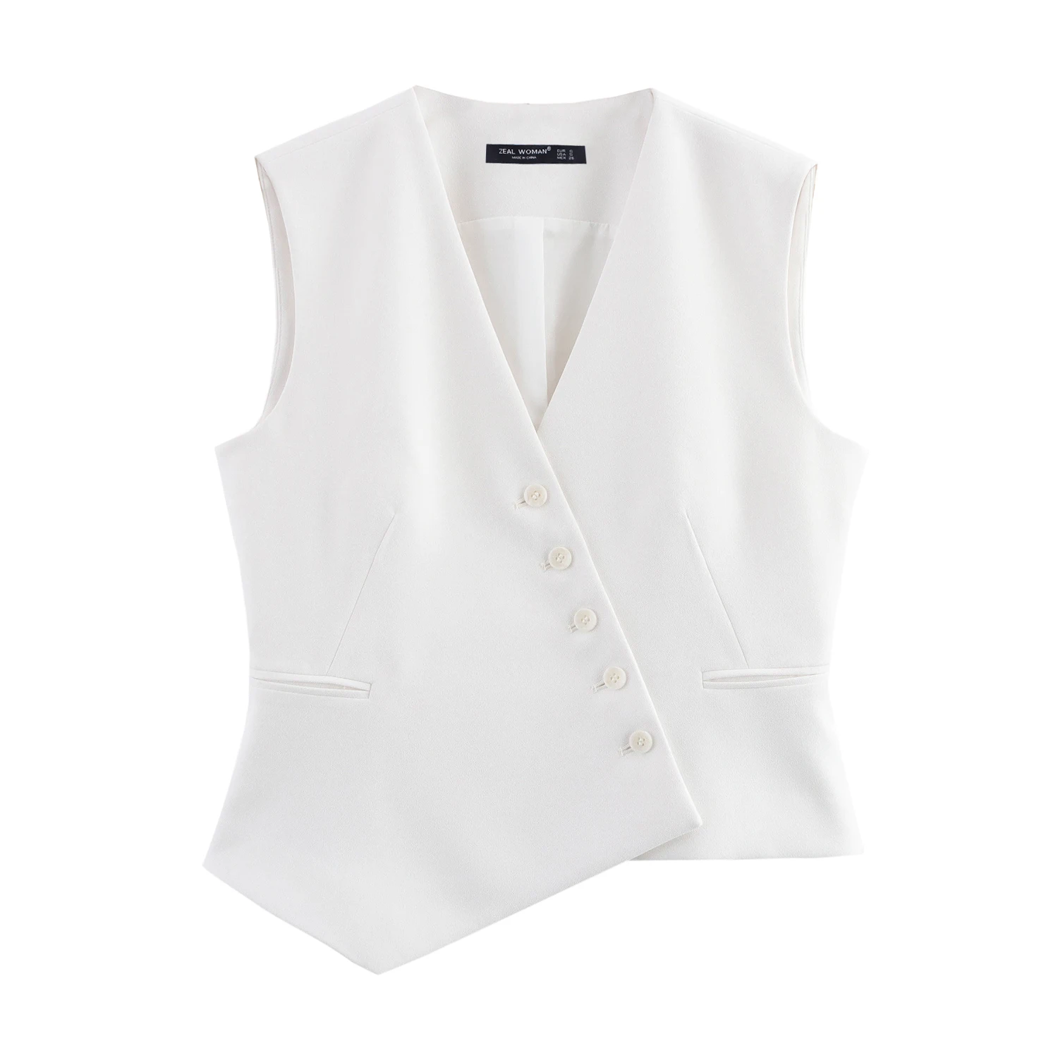 

JNLEAOG, осенний новый женский асимметричный жилет с v-образным вырезом, топ, длинные брюки, теплые обычные тонкие полиэфирные волокна, чистый цвет irt