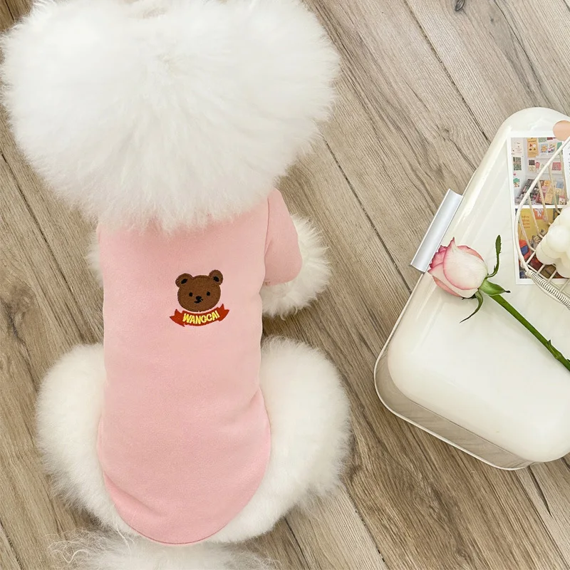 Fashion Cute Winter Pet Clothes Vest Warm Bear Plush Dog Clothes Teddy Schnauzer For Small Dog Coat Jackets Puppy Clothing Gift