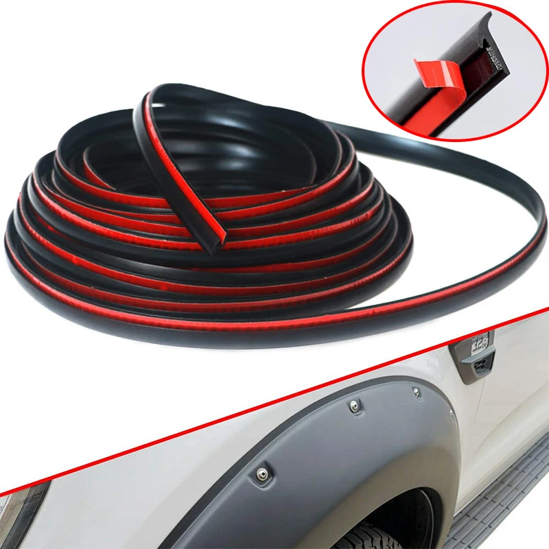 Car Universal Rubber T-Type Sealing Strip Surrounding Side Skirt Headlight Wheel Eyebrow Gap Filling Seal For Toyota Dodge Ford.