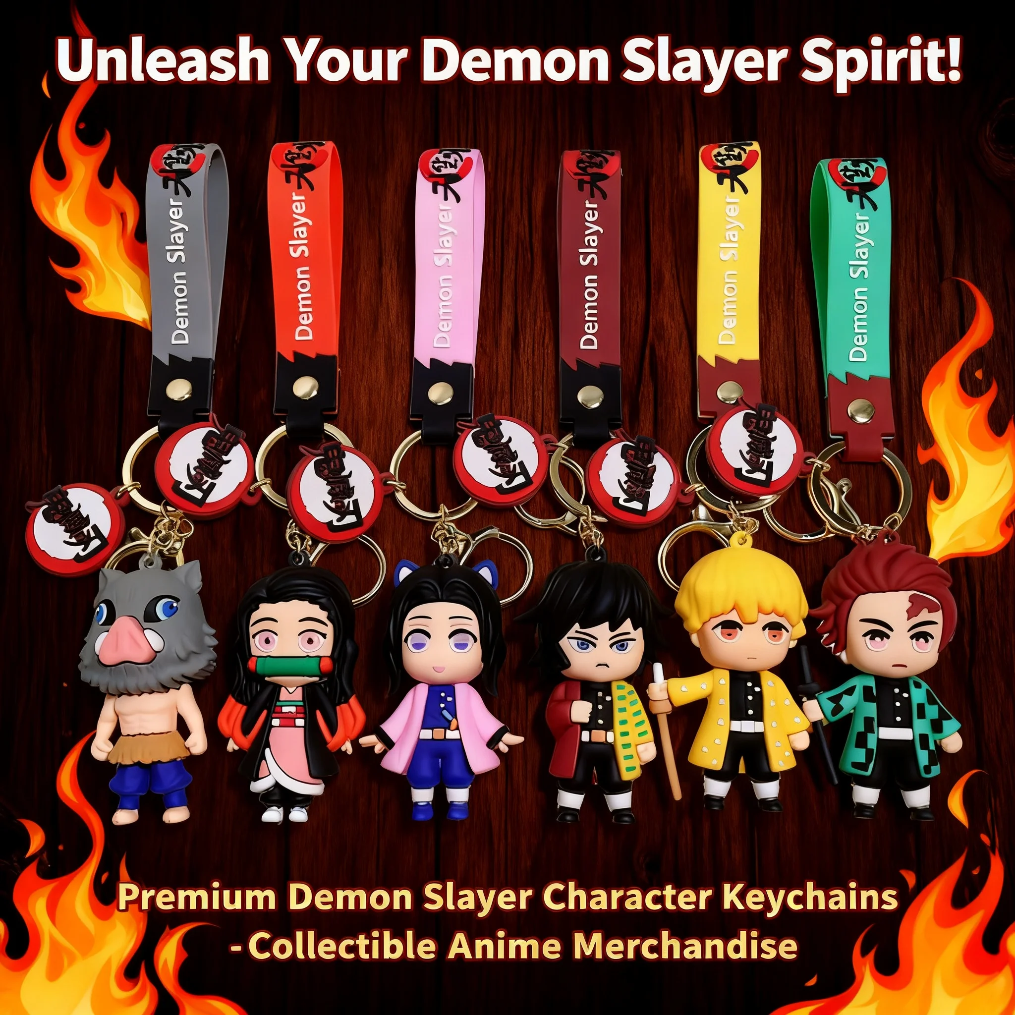 Demon Slayer Kimetsu No Yaiba Keychain Anime Keychain Cute Bag Pendant Car Keychain Ghost Blade Keychain Fans Gift Jewelry