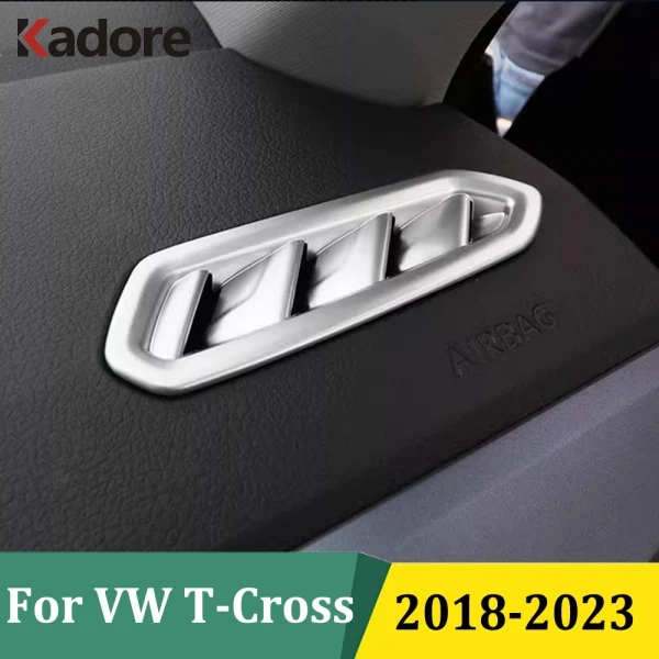 

Для Volkswagen T-Cross 2018 2019 2020-2023 крышка вентиляционного отверстия из углеродного волокна, декоративная накладка, литье, аксессуары для салона автомобиля