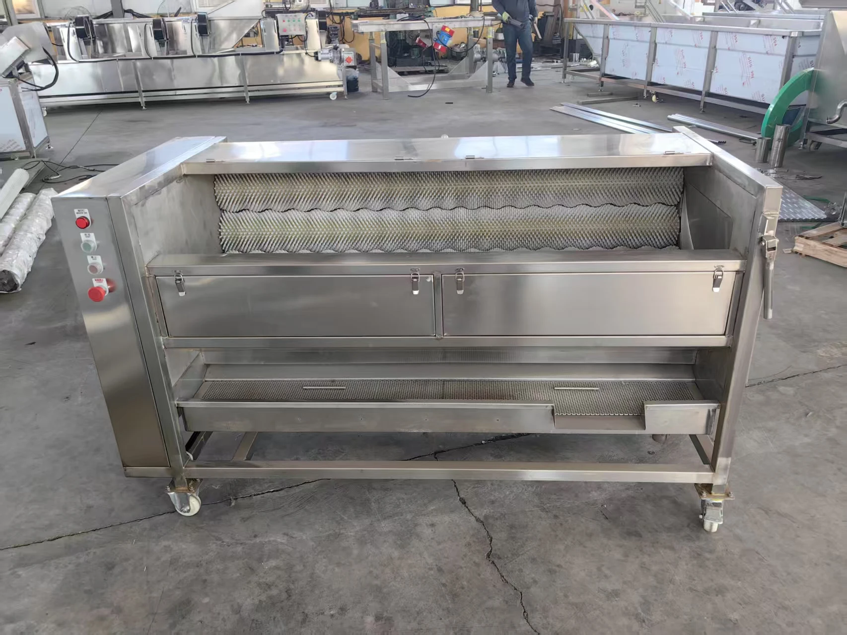 for Automatic Brush Washing and Peeling Machine for Taro Radish Carrot Potato Ginger and Nuts for Farm Industries