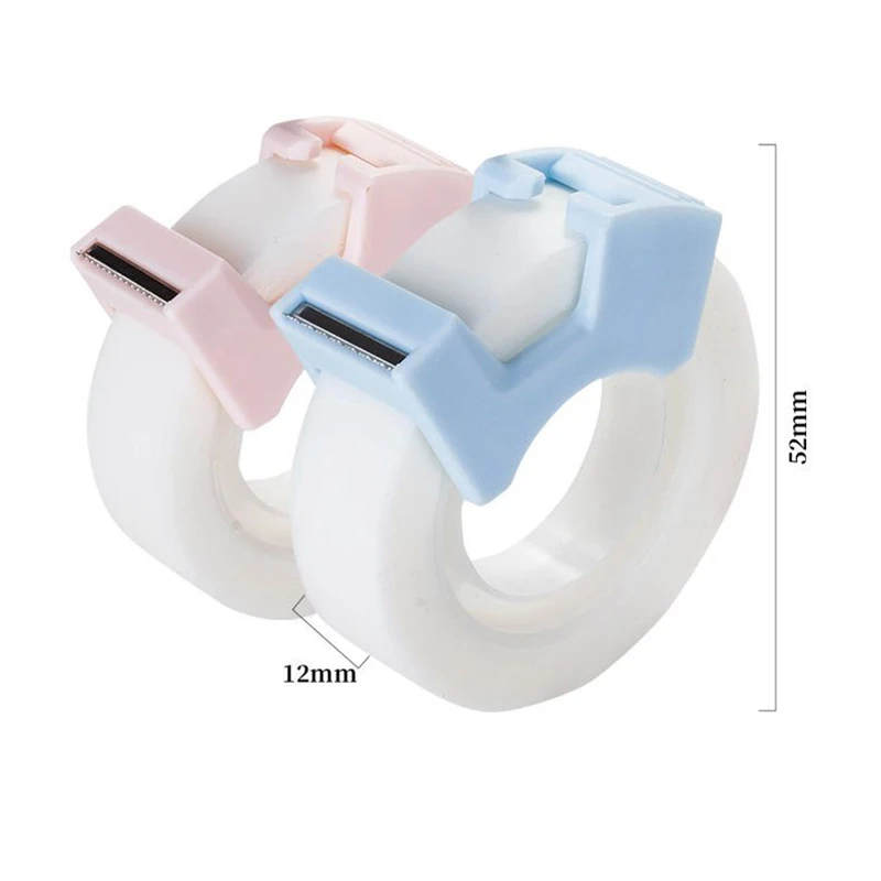 1Pc Transparent Small Tape 12mm Adhesive With Cutting Tool Writable Invisible Correction Stationery