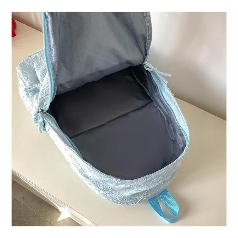 Nylon-Rucksack mit süßem Schleifenmuster, großes Fassungsvermögen, leicht, mehrere Taschen, Schultasche, lässiger Alltagsrucksack für Studenten und Pendler – Detail 27