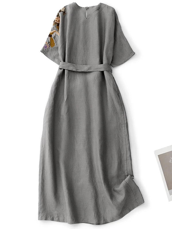 Damska długa spódnica w stylu retro z bawełny i lnu, luźna, artystyczna, w stylu zen, duży rozmiar, wygodna, oddychająca, idealna do pracy.