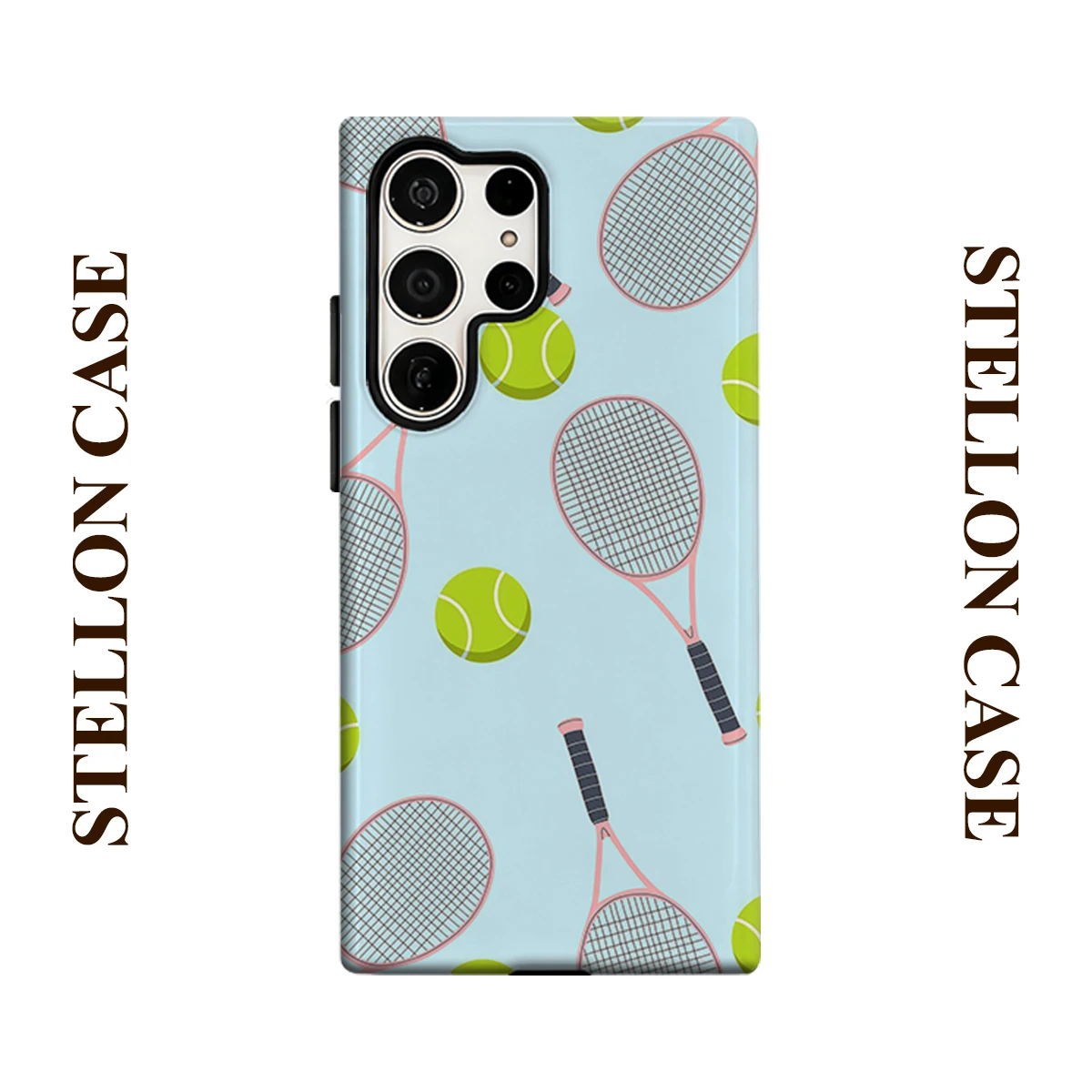 Tennis Print Phone Case for Samsung Galaxy S26 S25 Ultra S24 S23 Ultra Plus Glossy Double-layer Back Cover
