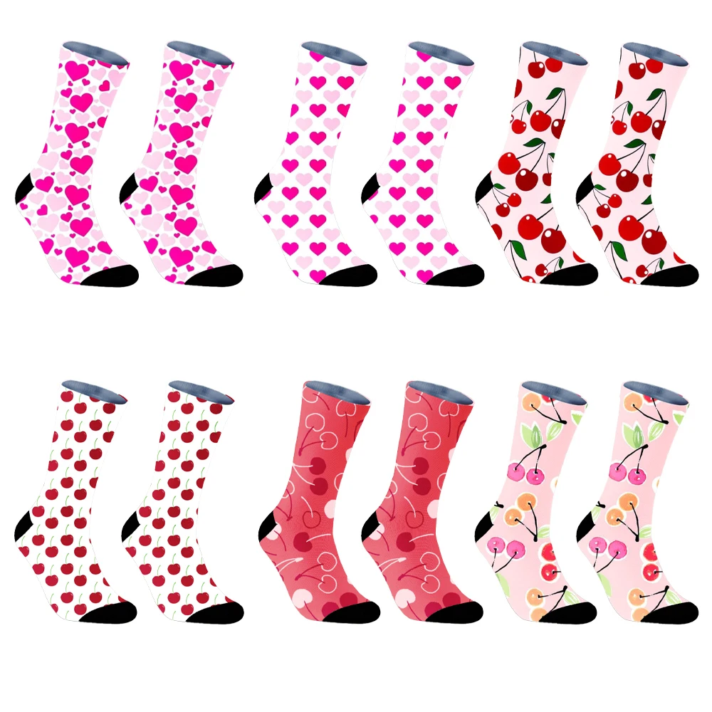 

Women Fashion Hip Hop Skateboard Long Socks Creative Fun Colorful Flame Printed Sox Unisex Street Couple Socks