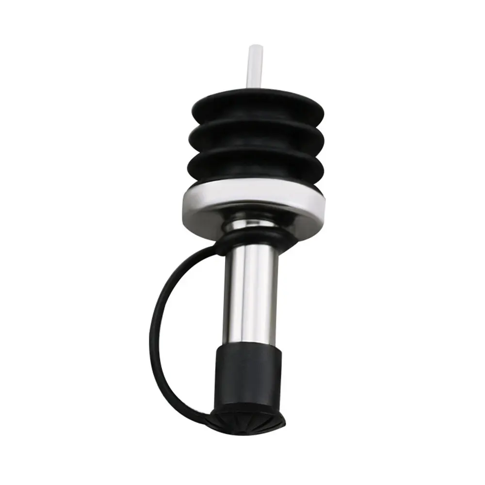 1Pc Household Stainless Steel Oil Pourer Wine Bottle Beer Pourer with Cap Covers Dispenser Spout Bar/ kitchen Accessory