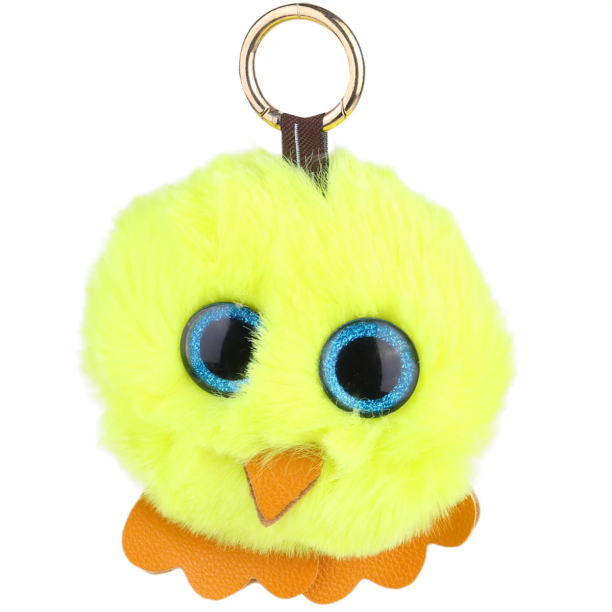 سلسلة مفاتيح على شكل كرة شعر على شكل بومة، حامل مفاتيح أنيق أصفر، هدية تزيين مفاتيح فريدة للنساء والفتيات على ظهره، سلاسل مفاتيح على شكل كرة شعر على شكل بومة