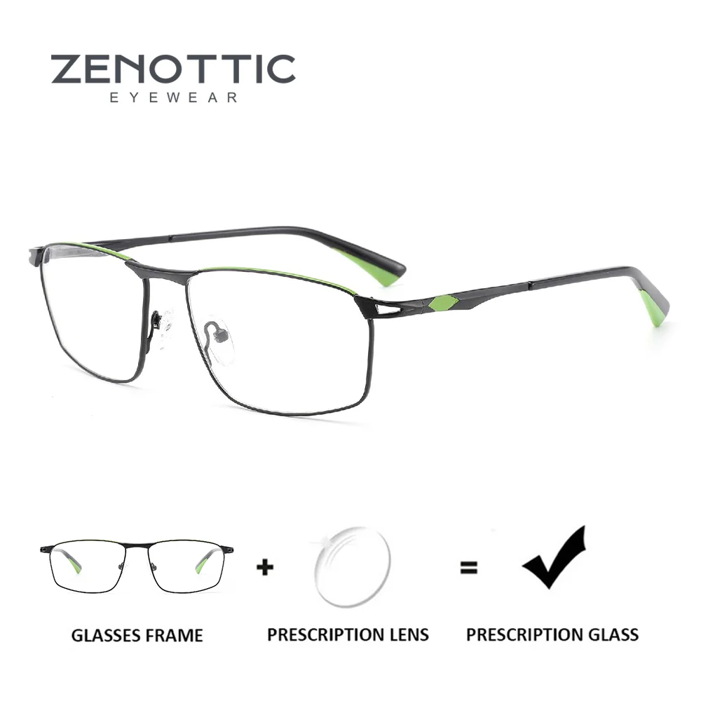 

ZENOTTIC модные металлические очки для бровей по рецепту для мужчин квадратные фотохромные оптические очки прогрессивные очки