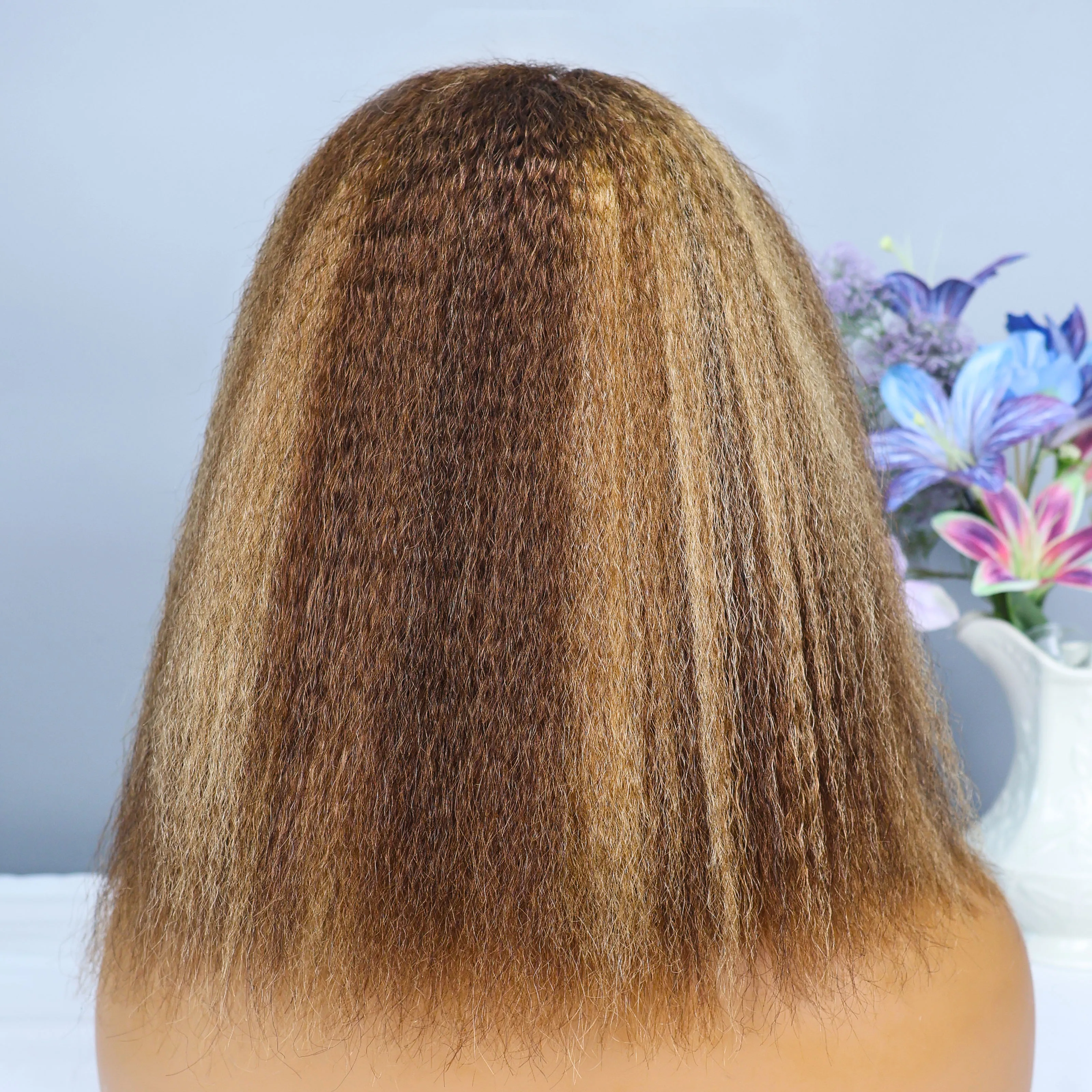 곱슬 스트레이트 밥 가발 인모 옴브레 블론드 99J 버건디 옴브레 진저 인모 가발 13x4 레이스 프론탈 인모 가발 200%