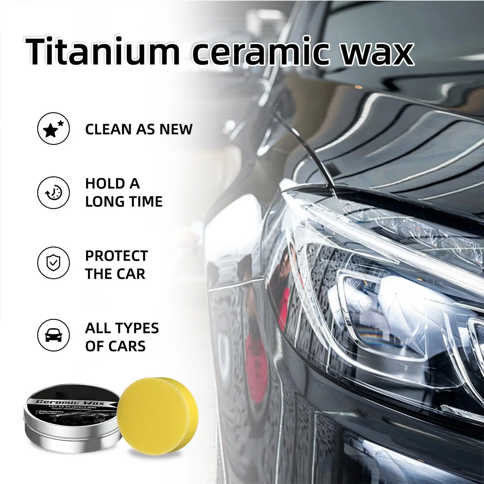 Titaniums Ceramic Wax Cream Ceramic Car Coating Wax Car Care Polishing Auto Car Scratch Repair Remover Wax for Refurbishment