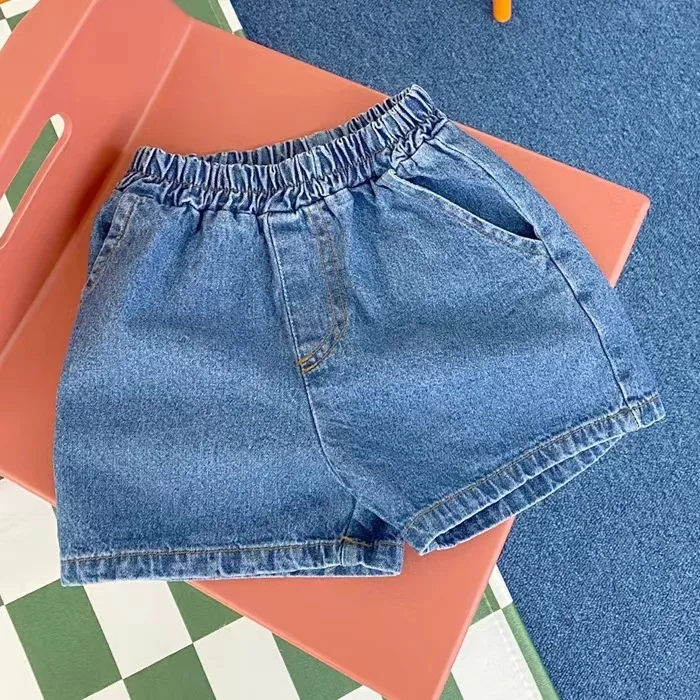 Shorts jeans macios estilo coreano bebê, moda bonito do verão, calça casual quente infantil, roupas de moda, 2024