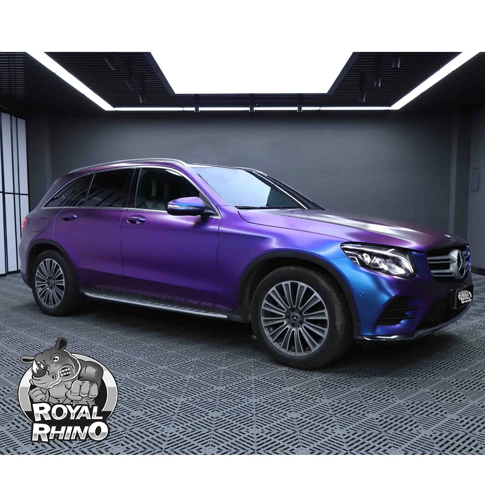 PET Matt Diamond Purple Charm Blue AEP-BSL Series Color Change Film Self-Adhesive Paint Protection Film for Mercedes-Benz GLC