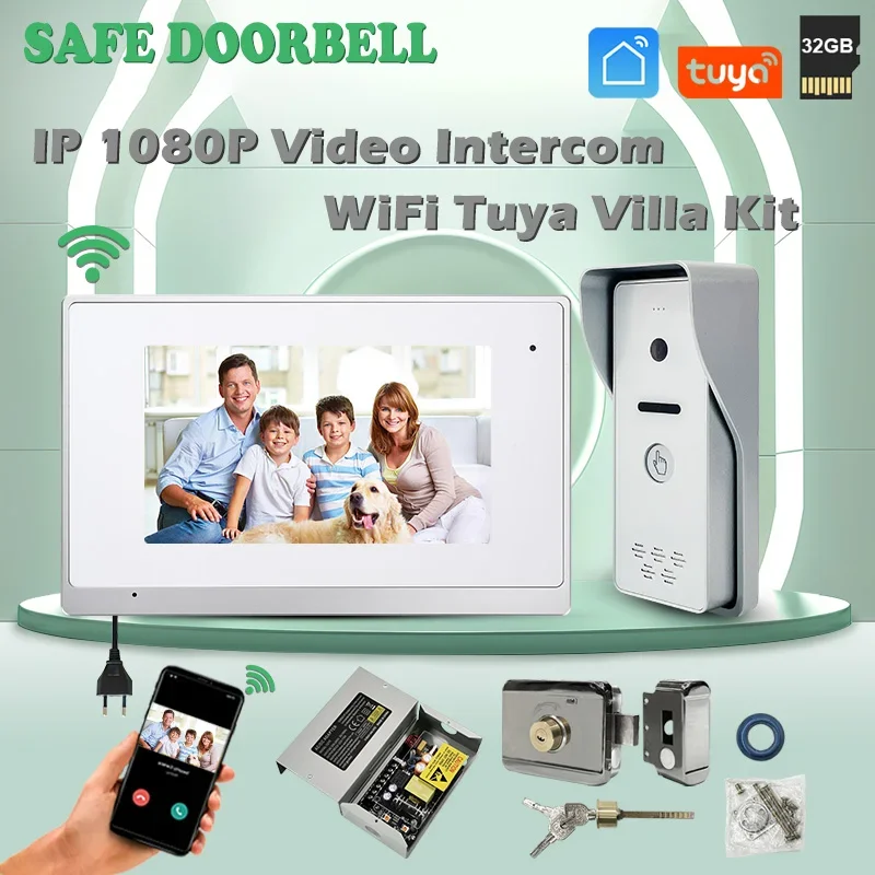 

Surprise Price IP 7" color display indoor And Waterproof IP65 Doorbell Cat5/Cat6 linx System Video Door Phone Intercom For Home