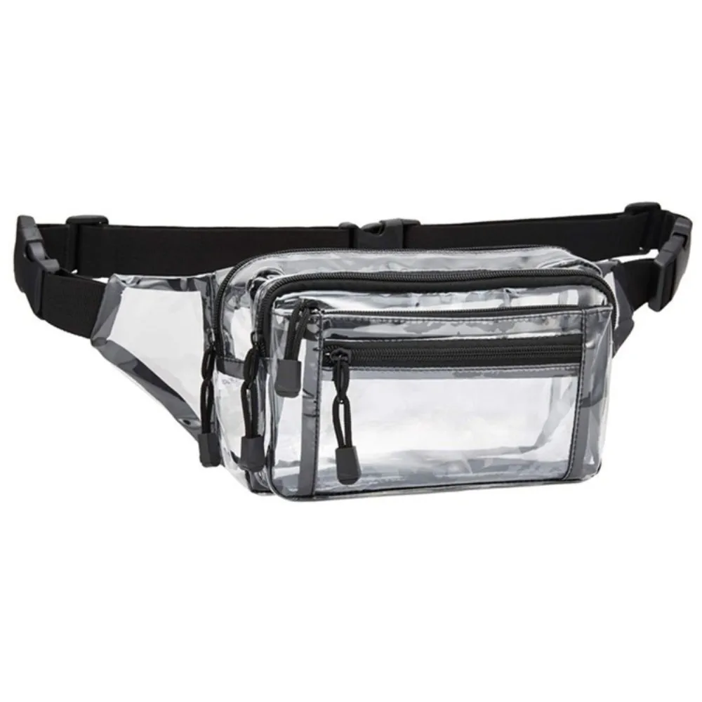 

Fashion PVC Transparent Waist Bag Multi layer Clear Phone Crossbody Bag Waterproof Single Shoulder Sports Fanny Pack Women