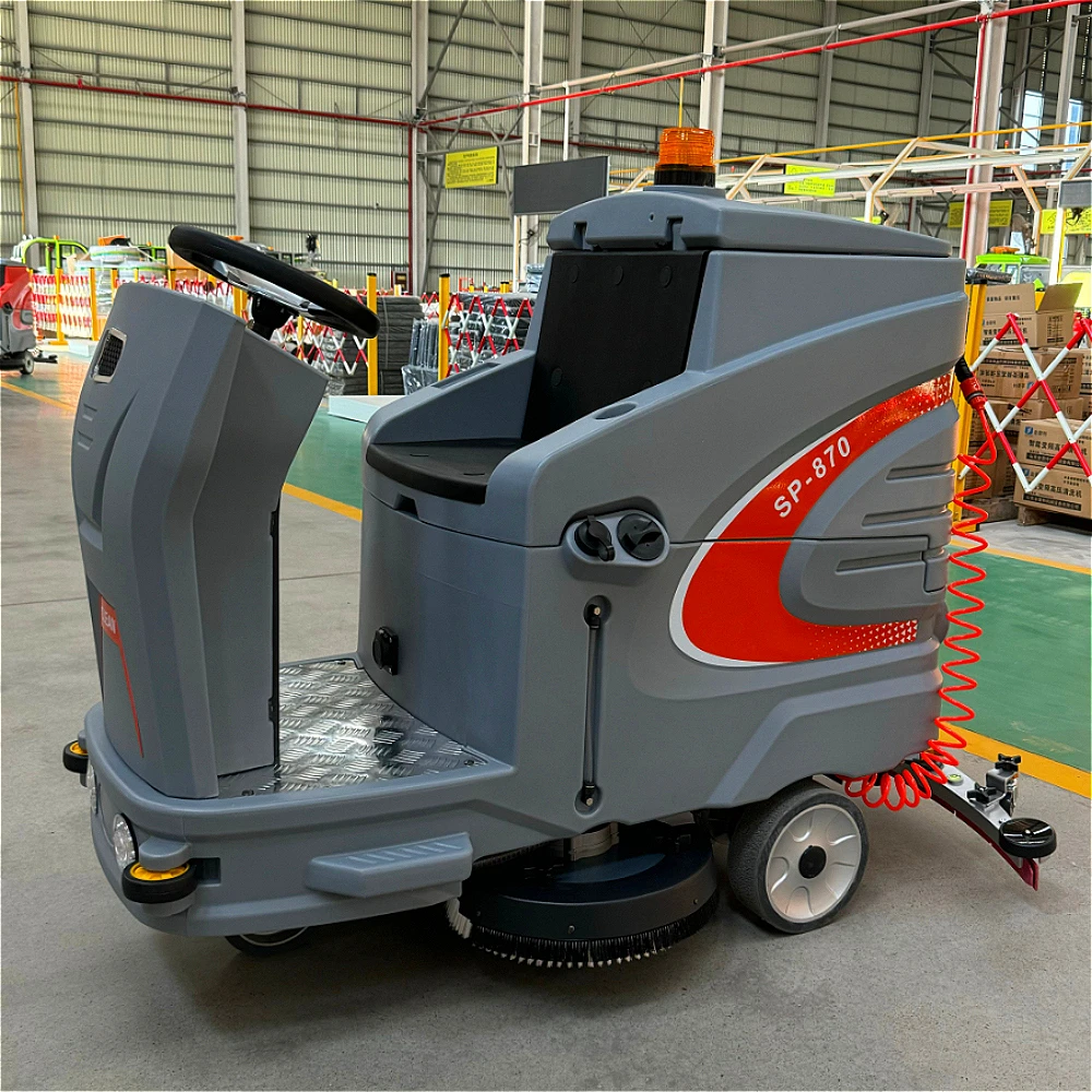 Model 870 Factory Direct Sale Ride-On 5-6H Work Time Scrubber Warehouse Cement Floor Washing Machine for Sale