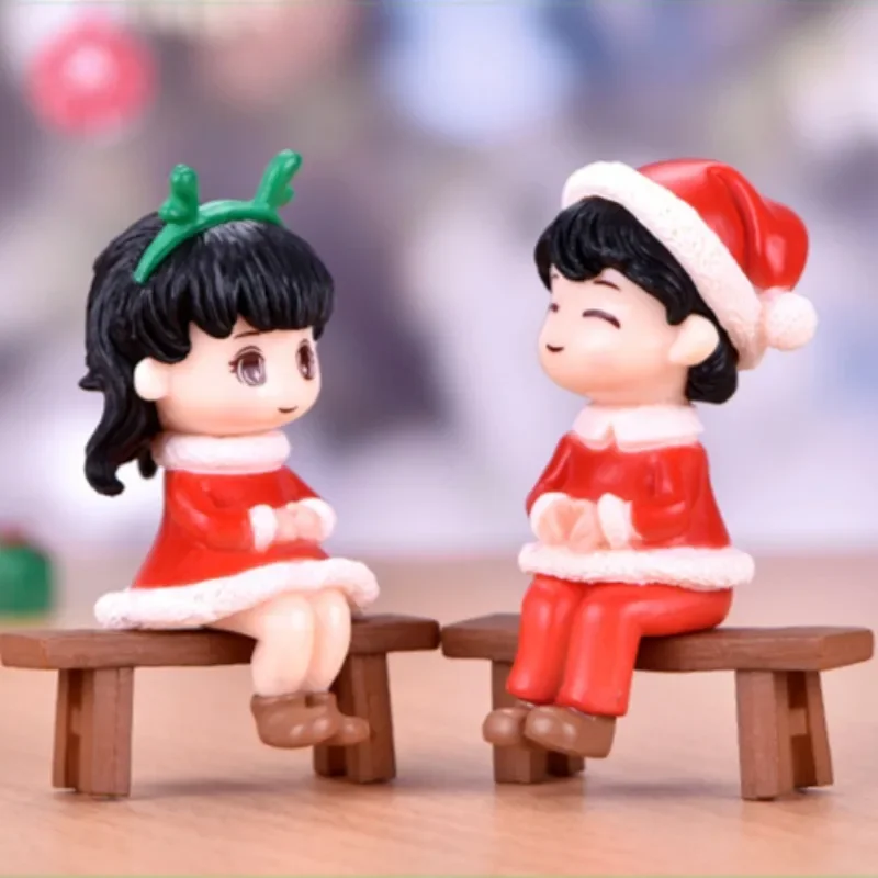 Cute Lover Couple Model Figurines DIY Bonsai Miniature Decoration Fairy Garden Landscape Decor Gift Boys Girls Home Decoration