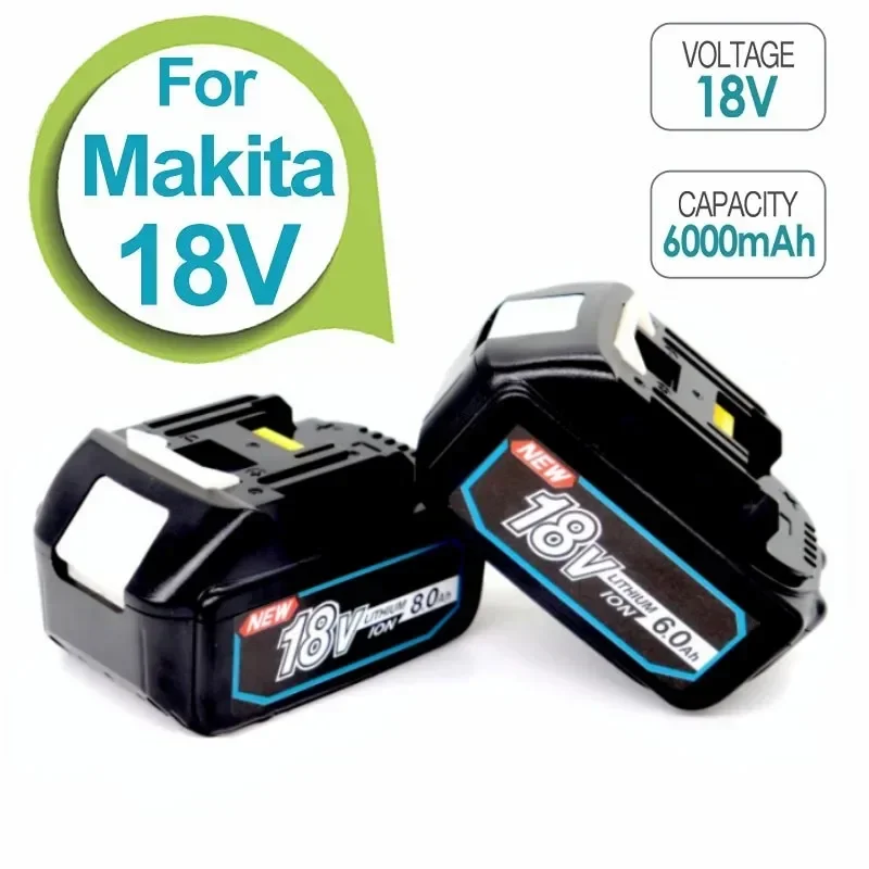 Bateria de lítio de substituição para Makita, ferramentas elétricas recarregáveis, nova atualização, 18V, 6000mAh, BL1860, BL1850, BL1840, BL1830