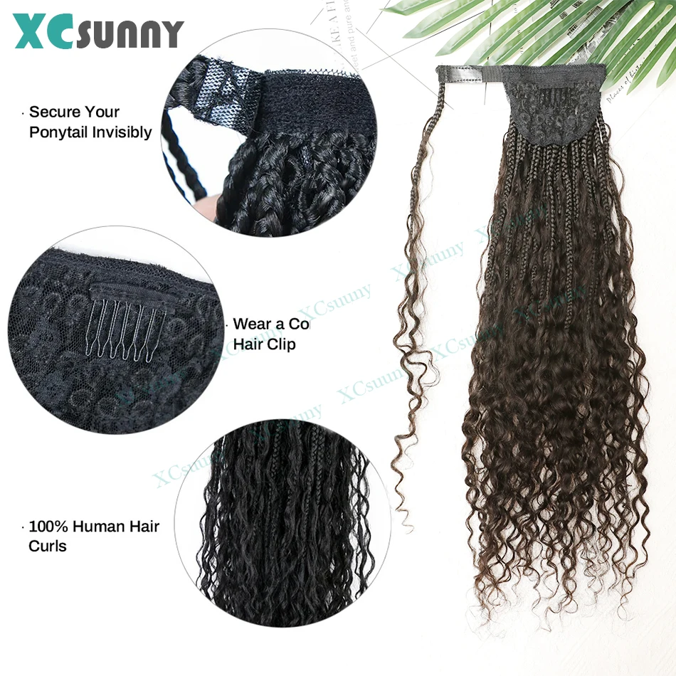 Wrap Around Ponytail Braided Extensions Human hair Wrap Around Ponytail Human Hair Boho Braids Boho Locs For Women
