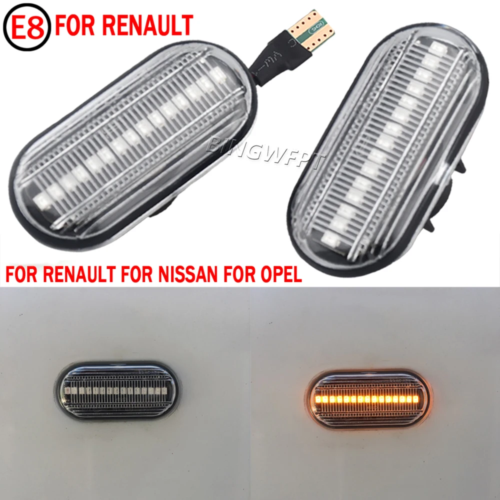 Sequential Flashing LED Turn Signal Side Marker Light For Dacia Duster Dokker Lodgy Renault Megane 1 Clio1 2 KANGOO ESPACE Smart