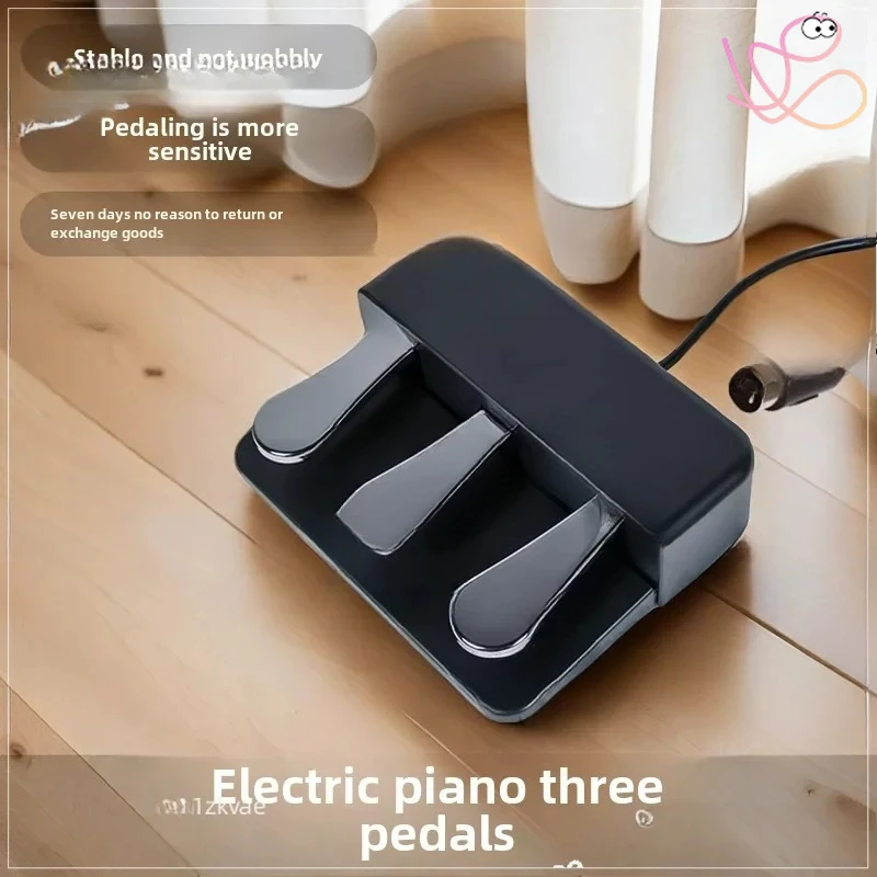 Piano Auxiliary Three Pedals Black Height Booster Children's Piano Practice Lifting Pedal Bench Sustainer