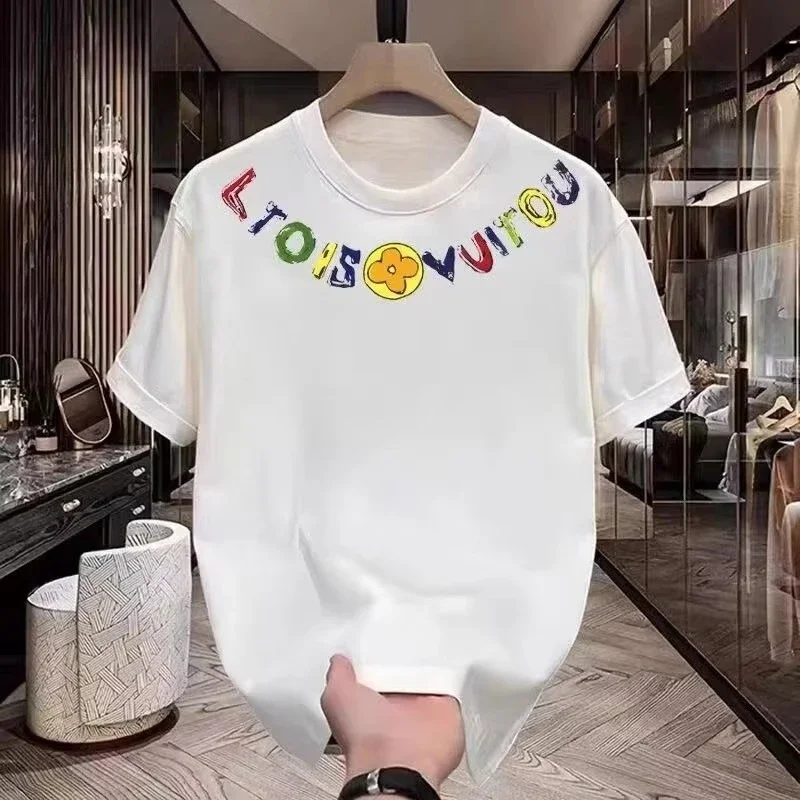 

High end casual Ins shirt loose fashion brand summer T short sleeved men's and women's spring versatile