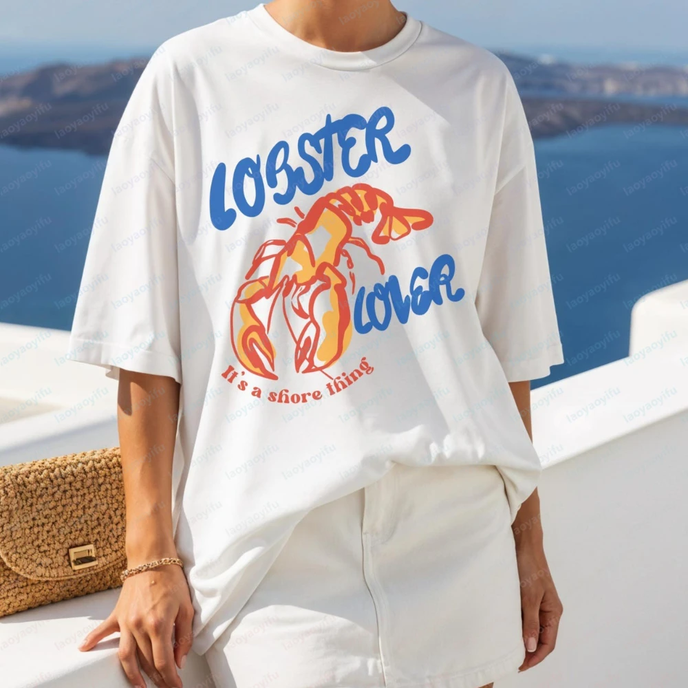 Lobster Lover Lobster La Dolce Vita Fisherman Aesthetic Tshirt Coastal Lobster Ocean Shirt Coastal Granddaughter Harajuku Tops