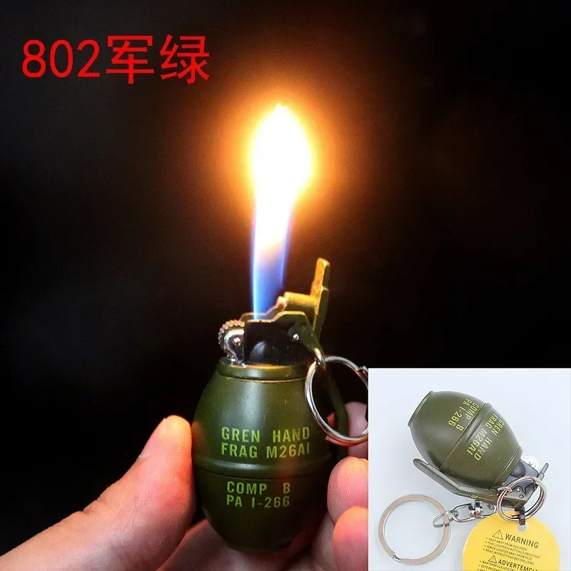 Creative Military Small Model Smoke Bomb Lighter Small Grenade Grinding Wheel Open Flame Cigarette Lighter Cigarette Accessories