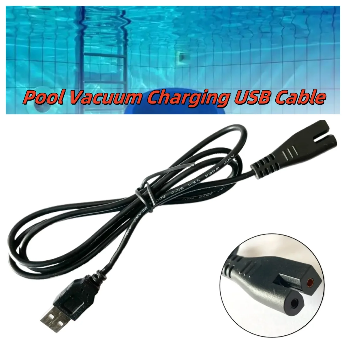 1PC Pool Vacuum Charging USB Cable Replacement Accessories For Intex / Lay-Z-Spa