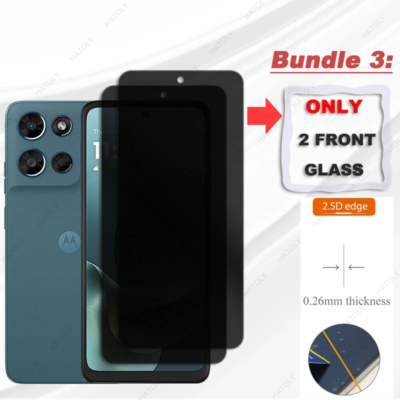 واقي شاشة الخصوصية لهاتف موتورولا موتو جي 2026 زجاج مضاد للتجسس لهاتف موتورولا موتو جي بلاي 2026 واقي عدسة الكاميرا الزجاجية #1