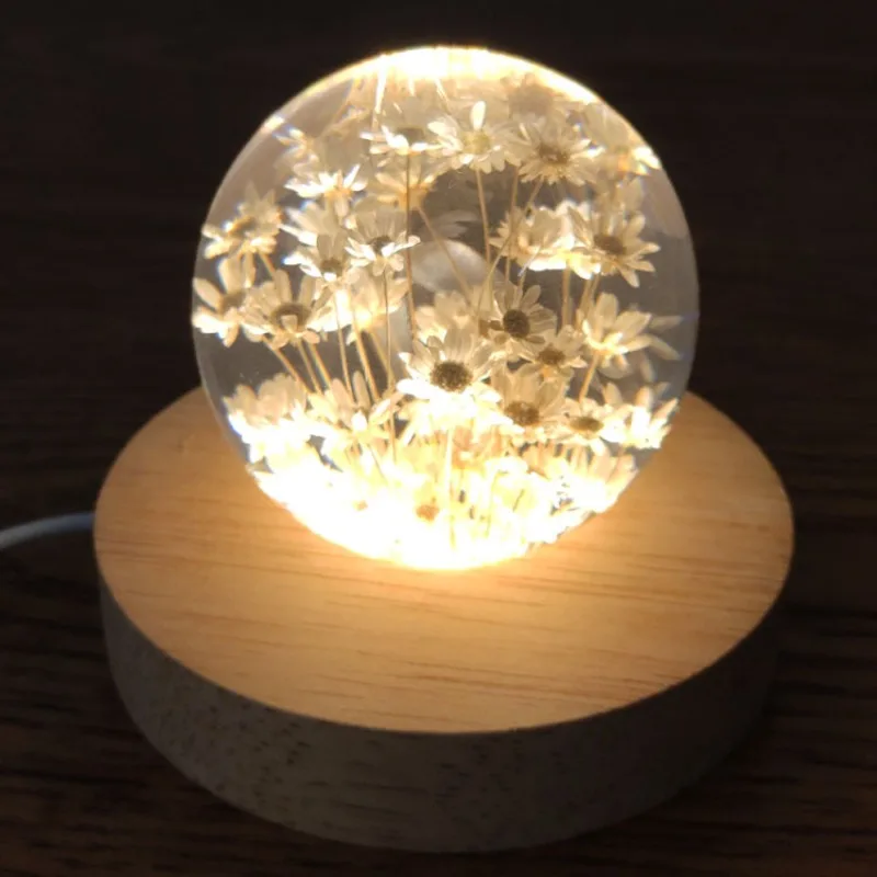 USB Crystal Ball Ornament with Lamp Holder, Handmade Decorative Ball, Home Decor, Aesthetic Decoration