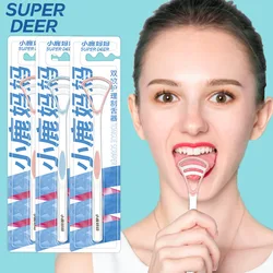 Fawnmum 1PCS Silikon Zunge Schaber Mit Ergonomischem Griff doppelseitige Frischer Atem Zunge Reinigung Pinsel Oral Hygiene Werkzeug