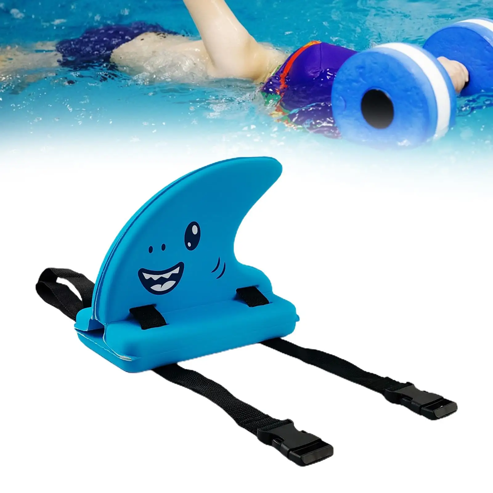 

Swimming Shark Fin for Kids Adults Swim Trainer Swimming Back Floats Swim Training Belt Flotation
