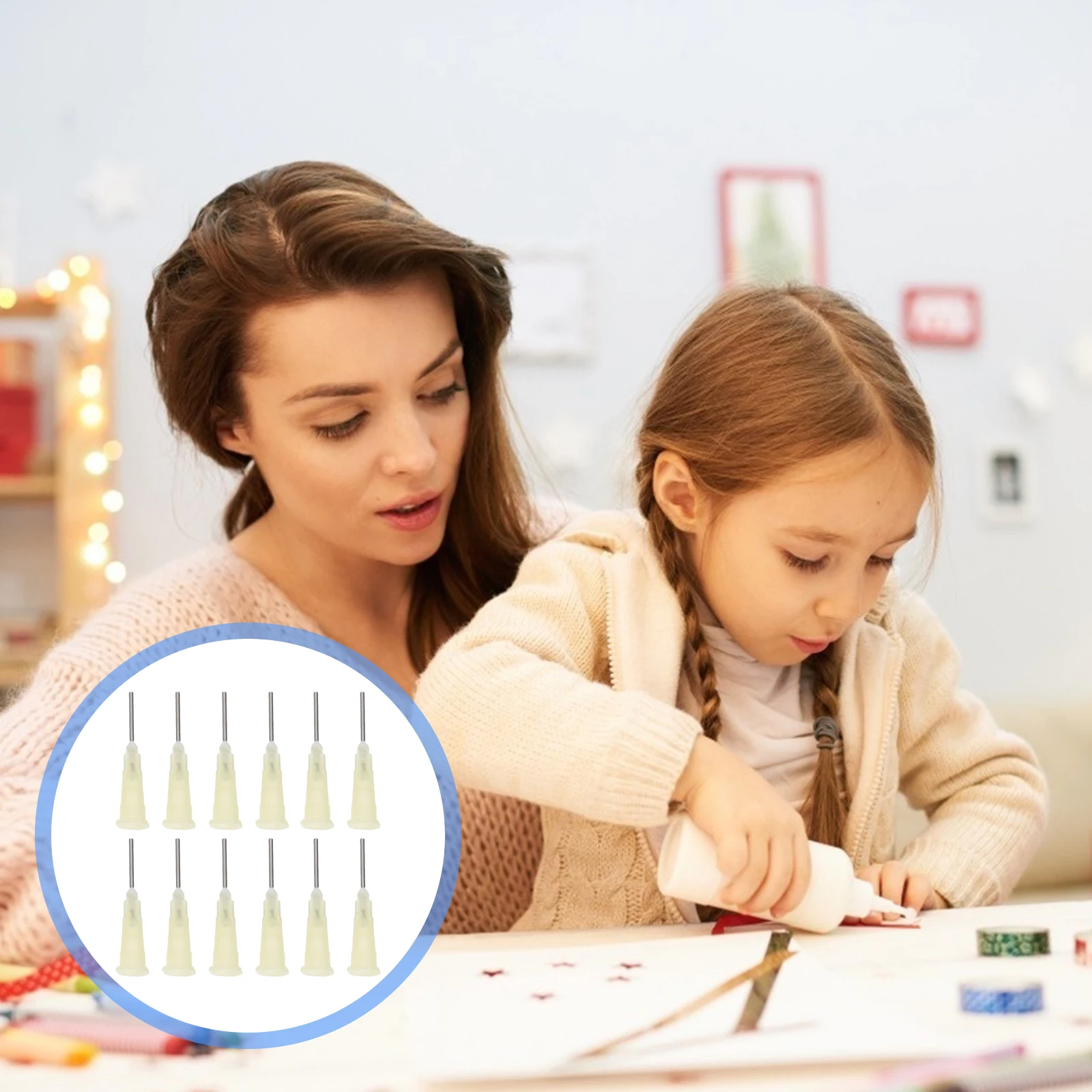 

100Pcs Stainless Steel Glue Dispensing Needles Threaded Blunt Tips for Liquid Dispensing Glue Bottle Tips Adhesive Accessories