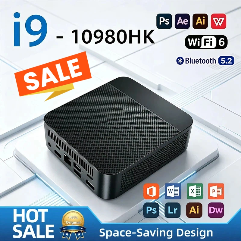 Mini PC Intel Core I9 10980HK Windows 11 Small Pocket Cmputer 16GB RAM 1/2TB SSD WIFI6 BT5.2 4K Desktop PC Gaming Computer