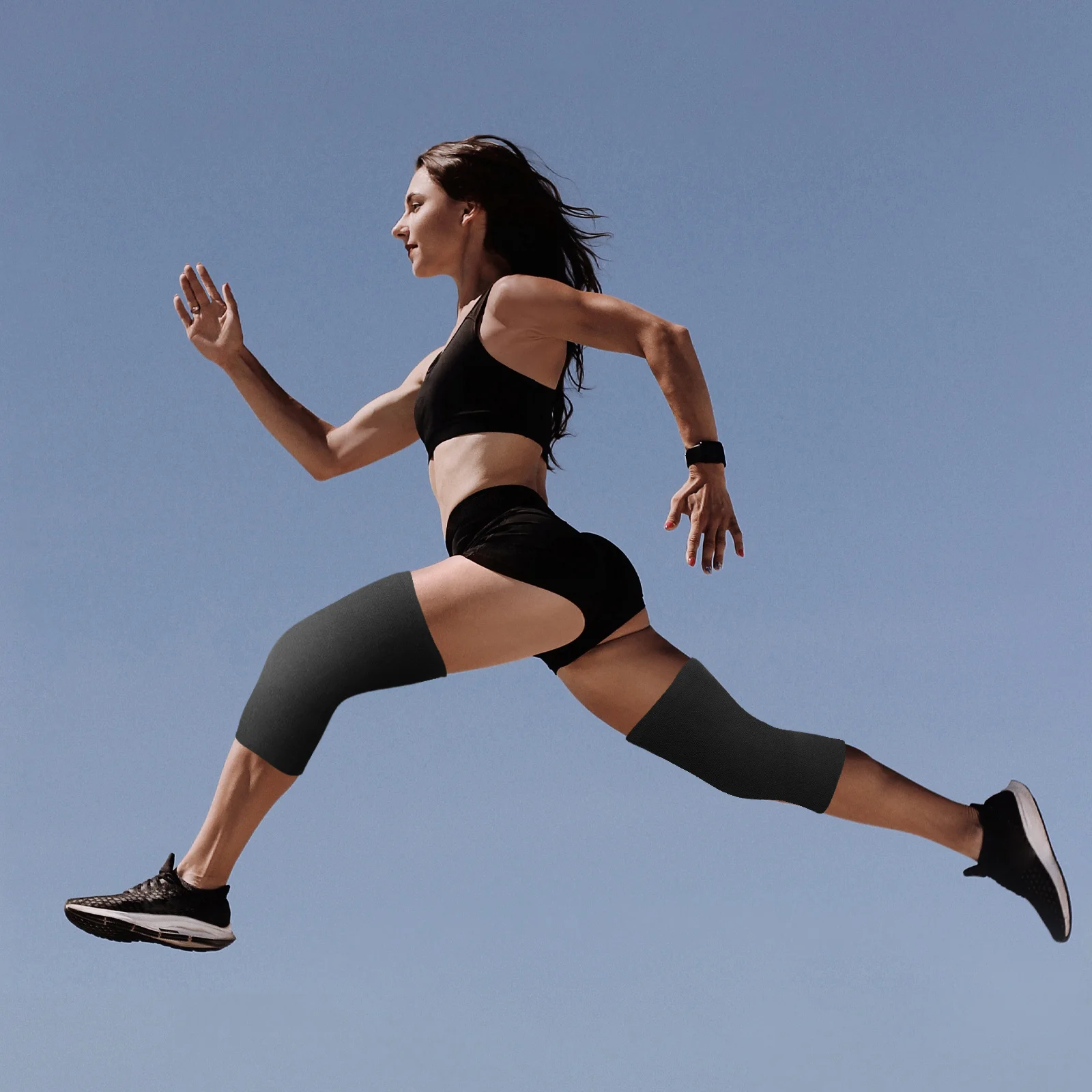 

2 пары наколенников, толстые, теплые, дышащие, поддерживающие рукава, быстрое облегчение боли, стабилизация, улучшение кровообращения, спортивные наколенники