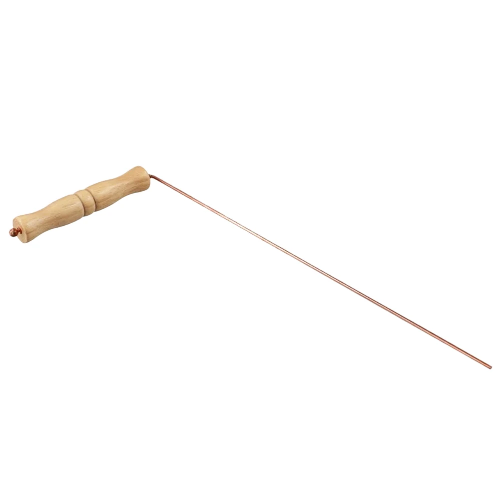 2Pcs 99.9% Pure Copper Dowsing Rods With Wooden Handles For Divination Water Gold Finding Metal Detecting Tool