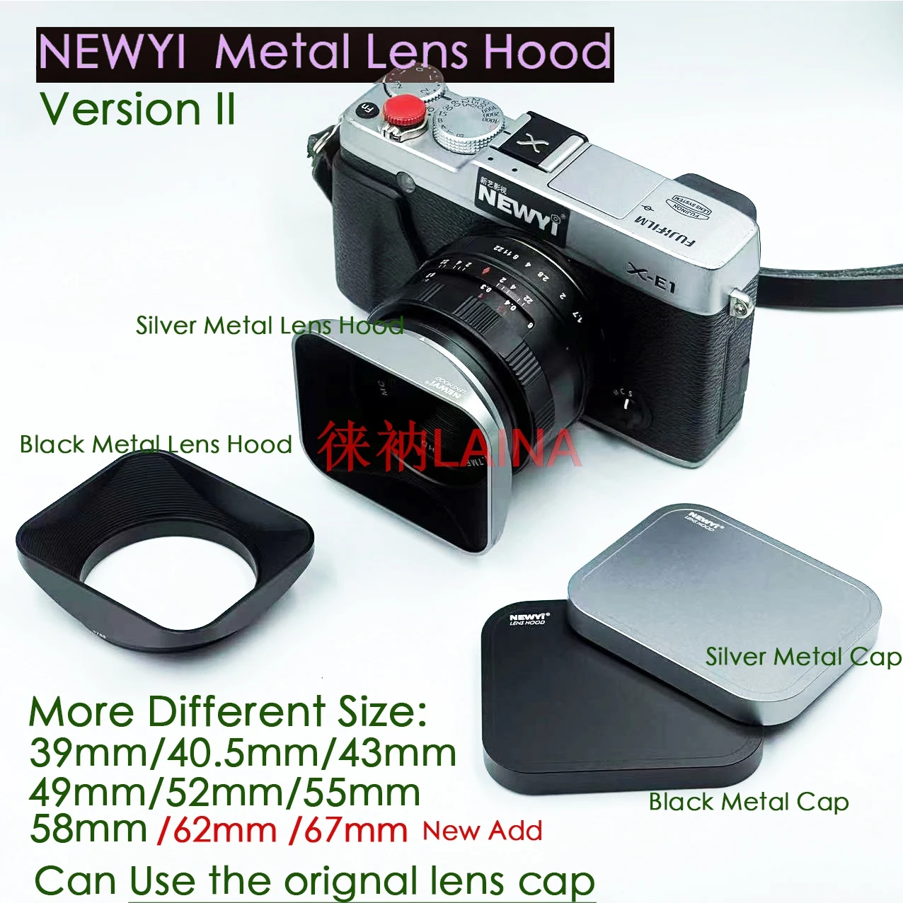 metal square Screw Mount lens hood cover+cap for 37 39 40.5 43 46 49 52 55 58 62 67 mm DV Video film cinema Camcorders camera